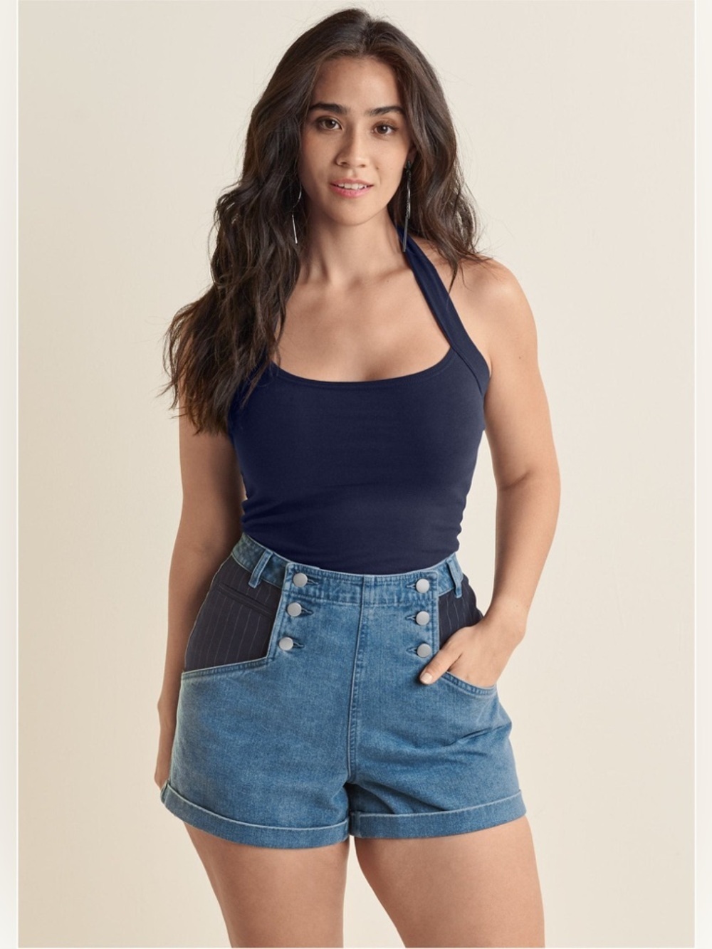 VENUS Denim and Blue Women's Shorts Pinstripe pocket sizes 8 and 12 NWOT